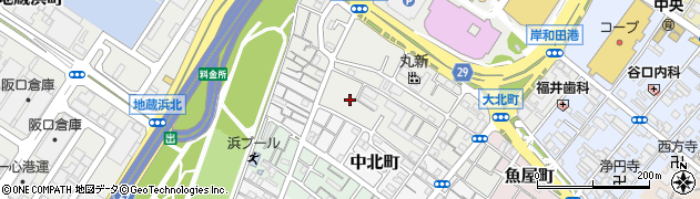 大阪府岸和田市大北町7周辺の地図