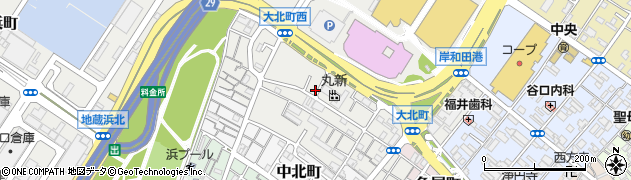 大阪府岸和田市大北町周辺の地図