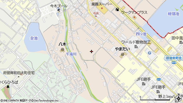 〒596-0804 大阪府岸和田市今木町の地図