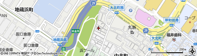 大阪府岸和田市大北町16周辺の地図