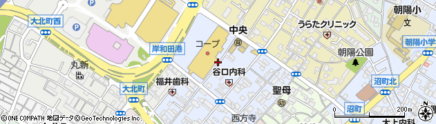 大阪府岸和田市北町周辺の地図