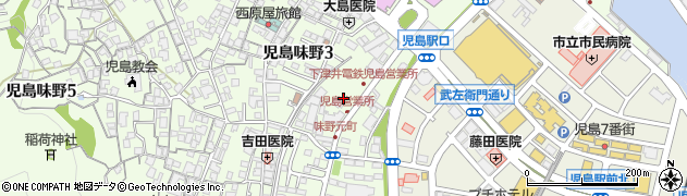 下津井電鉄株式会社　児島営業所周辺の地図
