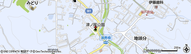 津之尾公園周辺の地図