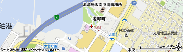 大阪府岸和田市港緑町周辺の地図