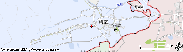 奈良県葛城市梅室周辺の地図