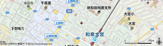 大阪府岸和田市上野町東周辺の地図