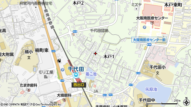 〒586-0001 大阪府河内長野市木戸の地図