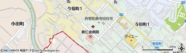 大阪府和泉市寺田町周辺の地図
