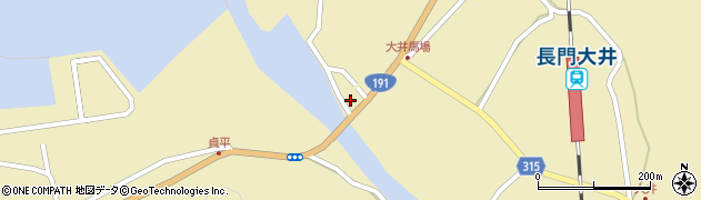 山口県萩市大井大井馬場上1679周辺の地図