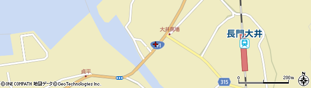 山口県萩市大井大井馬場上1680周辺の地図