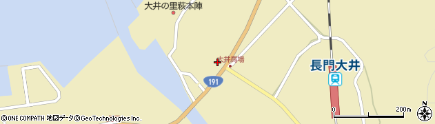 山口県萩市大井大井馬場上1681周辺の地図