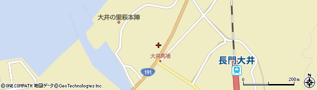 山口県萩市大井大井馬場上1740周辺の地図