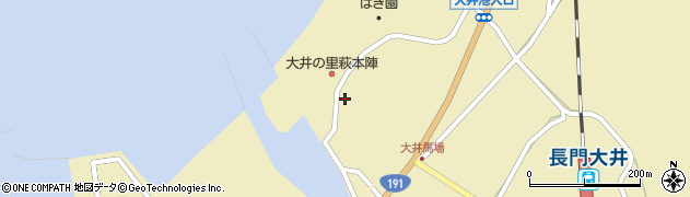 山口県萩市大井大井馬場上1677周辺の地図
