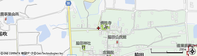 奈良県葛城市脇田周辺の地図
