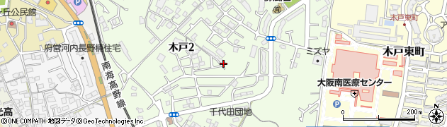 大阪府河内長野市木戸周辺の地図