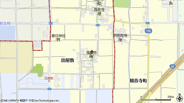 〒639-2202 奈良県御所市出屋敷の地図
