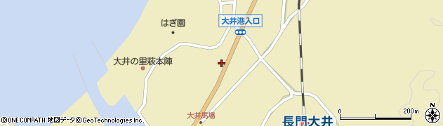 山口県萩市大井（大井馬場上）周辺の地図