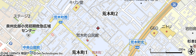 大阪府岸和田市荒木町周辺の地図