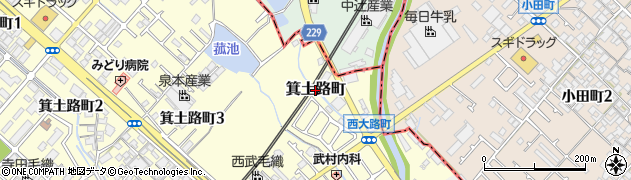 大阪府岸和田市箕土路町周辺の地図