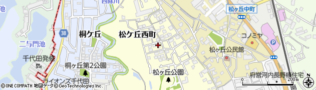 大阪府河内長野市松ケ丘西町周辺の地図