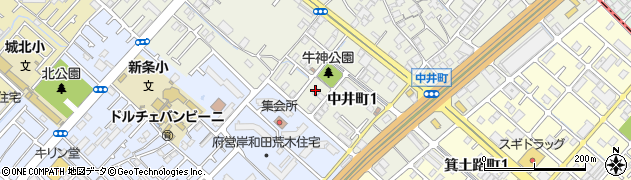 大阪府岸和田市中井町1丁目周辺の地図