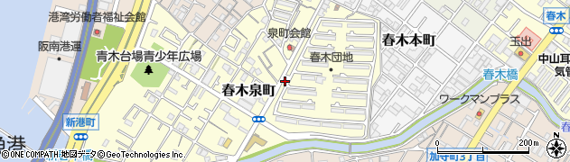 大阪府岸和田市春木泉町周辺の地図
