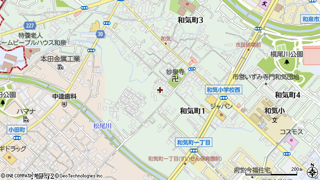 〒594-0073 大阪府和泉市和気町の地図