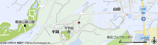 奈良県葛城市平岡周辺の地図