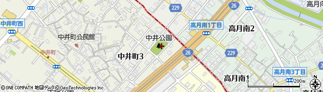 中井公園周辺の地図