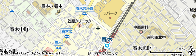 岸和田市市営　春木駅西自転車等駐車場周辺の地図