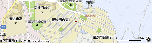 広島県広島市安佐南区毘沙門台東周辺の地図
