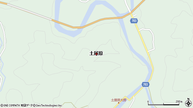 〒633-1303 奈良県宇陀郡御杖村土屋原の地図