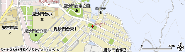 毘沙門台東第二公園周辺の地図