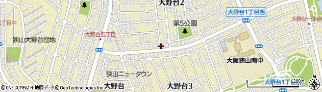 大阪府大阪狭山市大野台周辺の地図