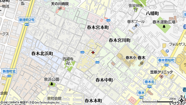 〒596-0032 大阪府岸和田市春木元町の地図