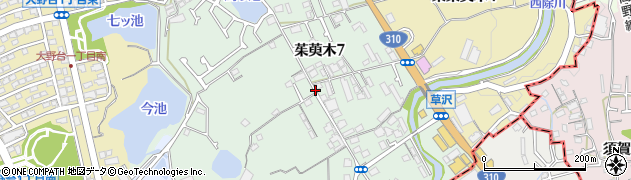 大阪府大阪狭山市茱萸木周辺の地図