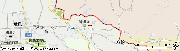 奈良県明日香村（高市郡）八釣周辺の地図