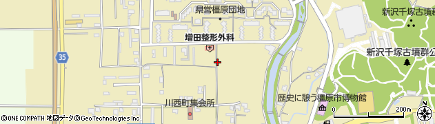奈良県橿原市川西町周辺の地図