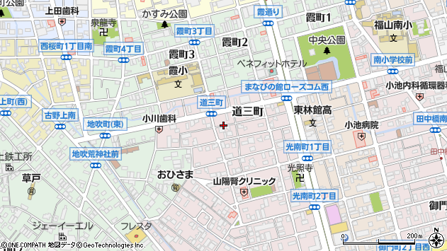 〒720-0813 広島県福山市道三町の地図