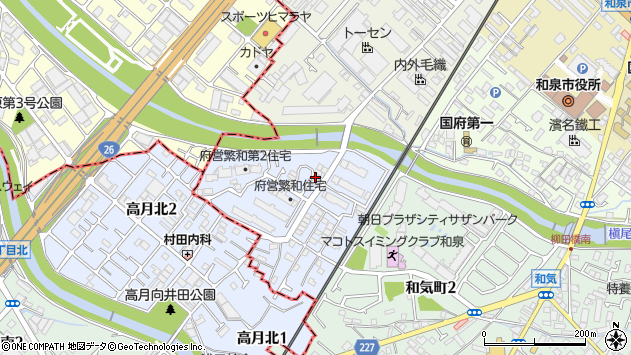 〒594-0075 大阪府和泉市繁和町の地図