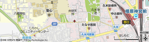 奈良県橿原市久米町257周辺の地図
