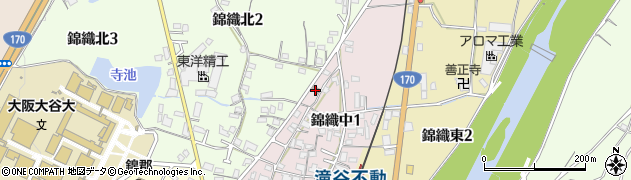 富田林錦織郵便局周辺の地図