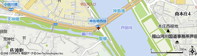 神島橋西詰周辺の地図