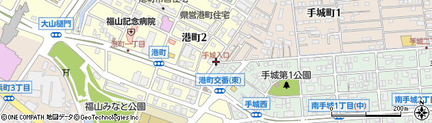 手城入口周辺の地図