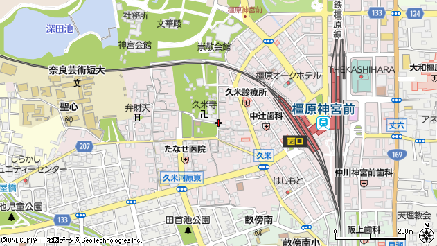〒634-0063 奈良県橿原市久米町の地図