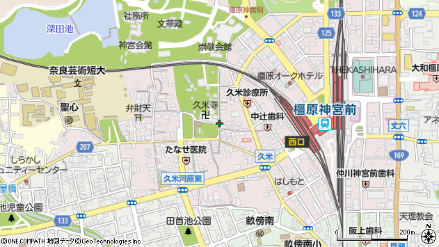 〒634-0063 奈良県橿原市久米町の地図