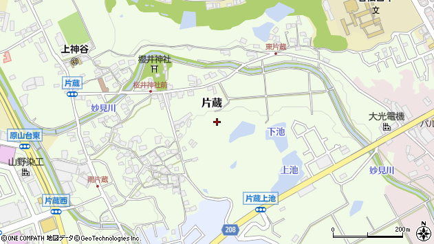 〒590-0121 大阪府堺市南区片蔵の地図