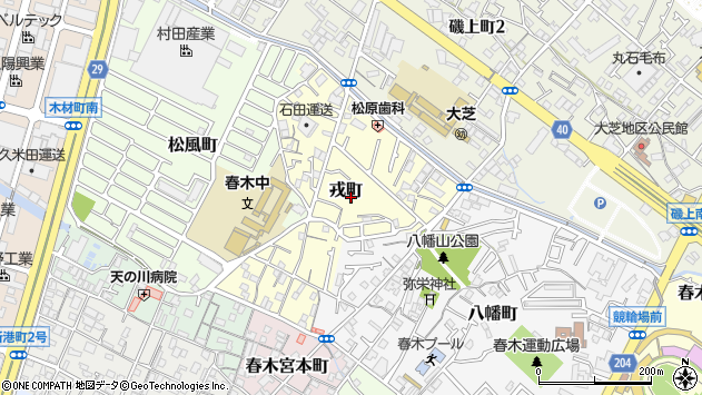 〒596-0022 大阪府岸和田市戎町の地図
