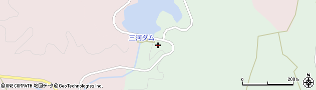 三河ダム周辺の地図