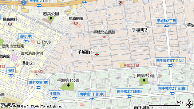 〒721-0966 広島県福山市手城町の地図